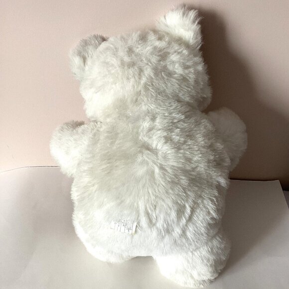 White Teddy Bear Polyester Fiber Christmas Stuffed Collectable Toy - Picture 3 of 5